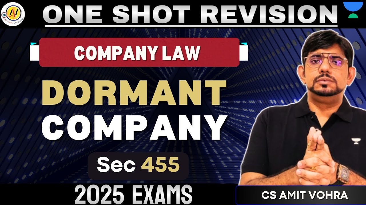 CS Executive Company Law One Shot Revision Dormant Company CS Amit Vohra #unacademy #unacademycs