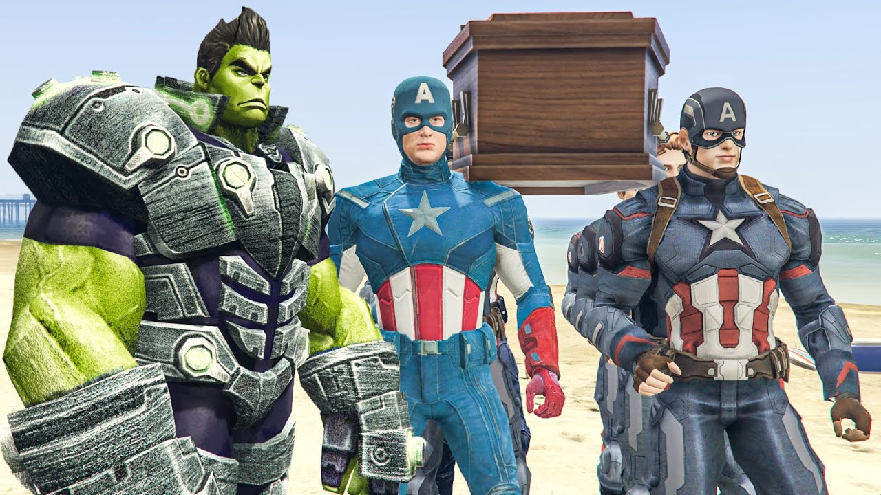 GTA 5 - COFFIN DANCE MEME CAPTAIN AMERICA vs HULK FUNNY FAILS CRAZY MOMENTS