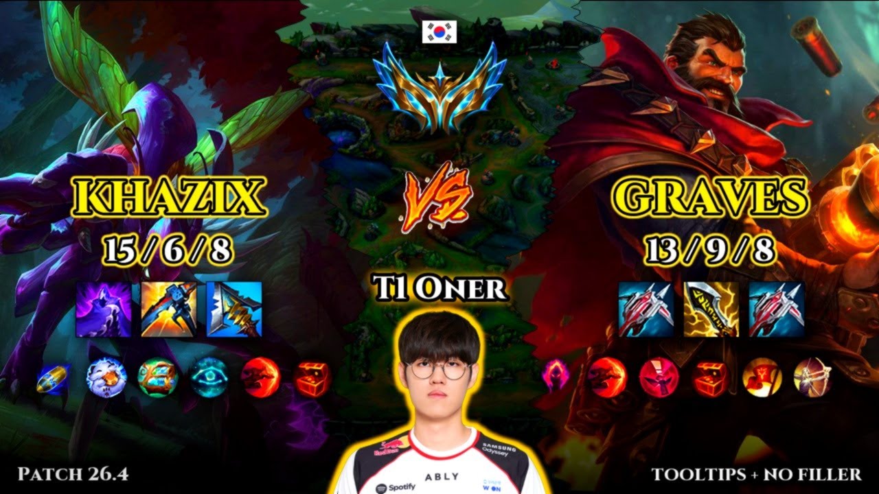 T1 Oner | Khazix JUNGLE vs Graves | Patch 26.4 | 2026-02-19 | KR CHALLENGER