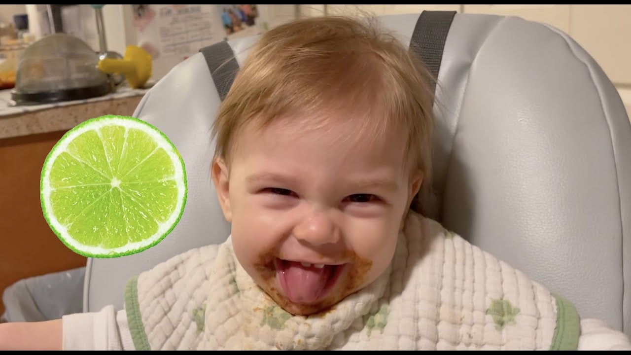 Funny Baby Eats a Lime