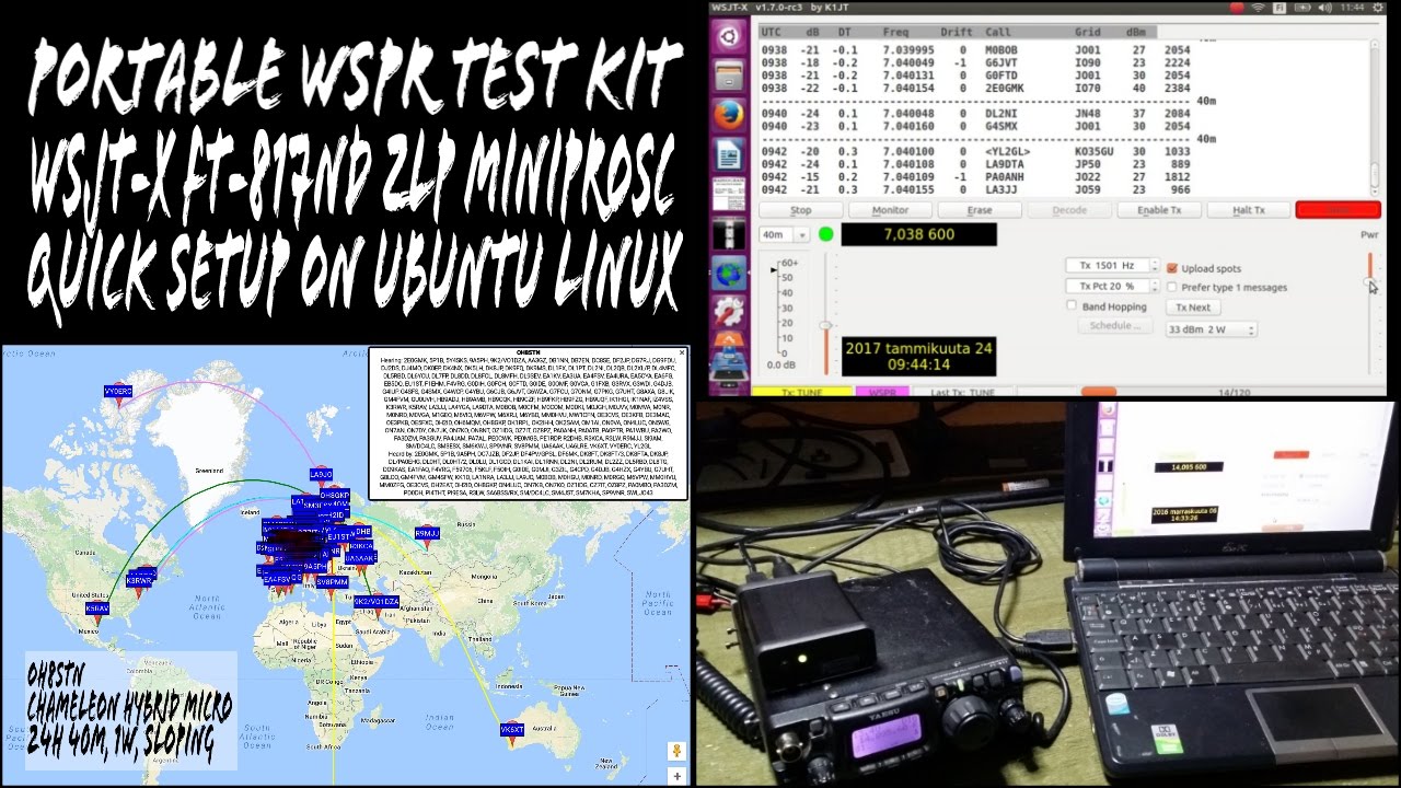 WSPR WSJTX Быстрая настройка MiniProSC FT-817ND Ubuntu Linux EP05