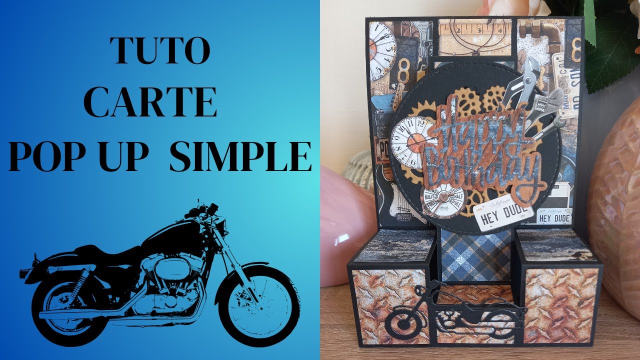 TUTO carte pop up simple, anniversaire homme 🥳🎉