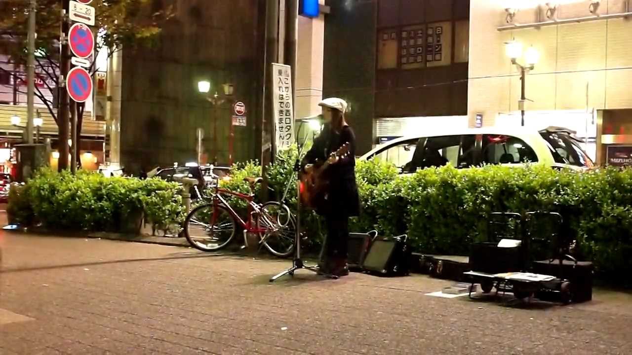 森 恵「落陽」（吉田拓郎カバー）2010.04.26渋谷路上