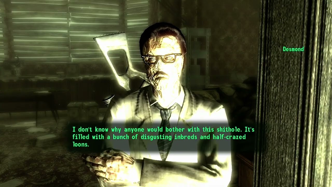 Fallout 3 Point Lookout Desmond Lockhart Jeff Bakers voice is incredible