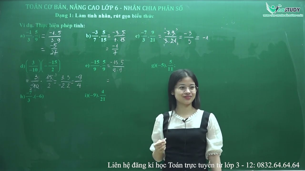 Toán lớp 6 - Nhân chia phân số - Cô Nguyễn Quỳnh - Vinastudy.vn