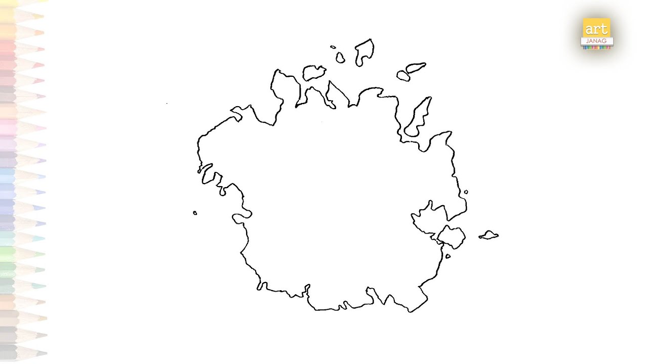 States of Micronesia map drawing | Outline drawings | How to draw Micronesia map step by step