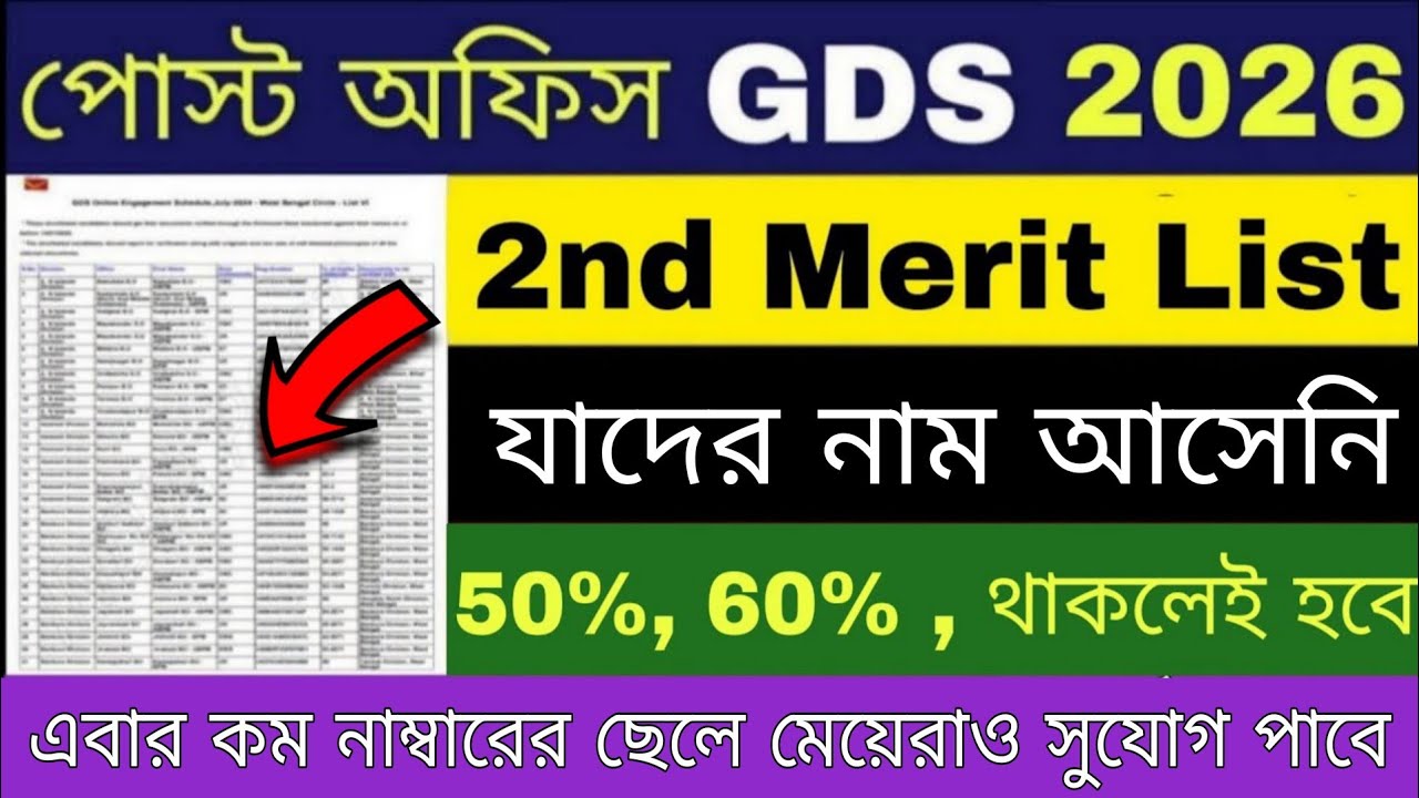 GDS 2nd List 2026 | 20000 Selection | GDS Result Date 2026 | GDS 2nd Merit List 2026 | GDS |