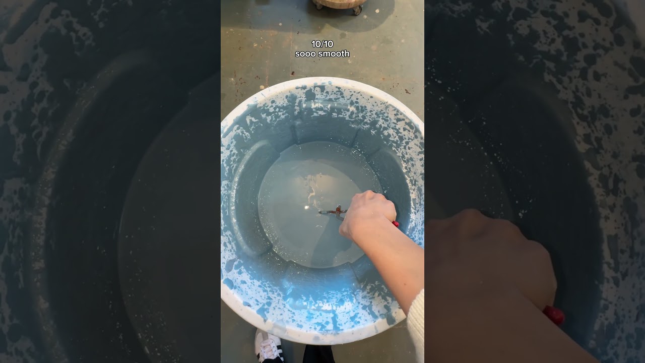 pottery glazing ASMR!!!✨🤭🤌 #pottery #ceramics #hobby #glazing #asmr