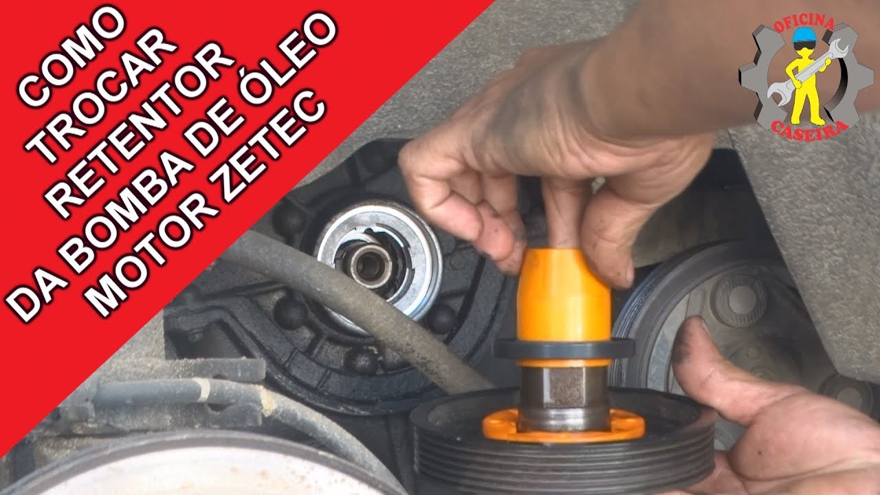 COMO TROCAR O RETENTOR DA BOMBA DE ÓLEO DO MOTOR ZETEC ROCAM, ECOSPORT, FORD KA, FIESTA...