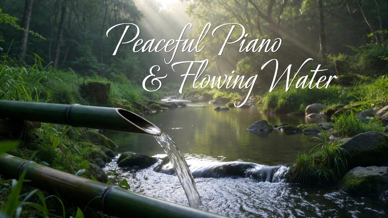 Soft Piano with Mountain Stream Flow 🌊 Relaxing Music for Stress Relief