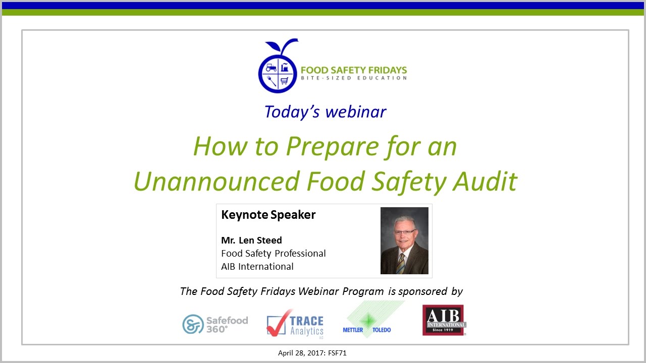 How to Prepare for an Unannounced Food Safety Audit