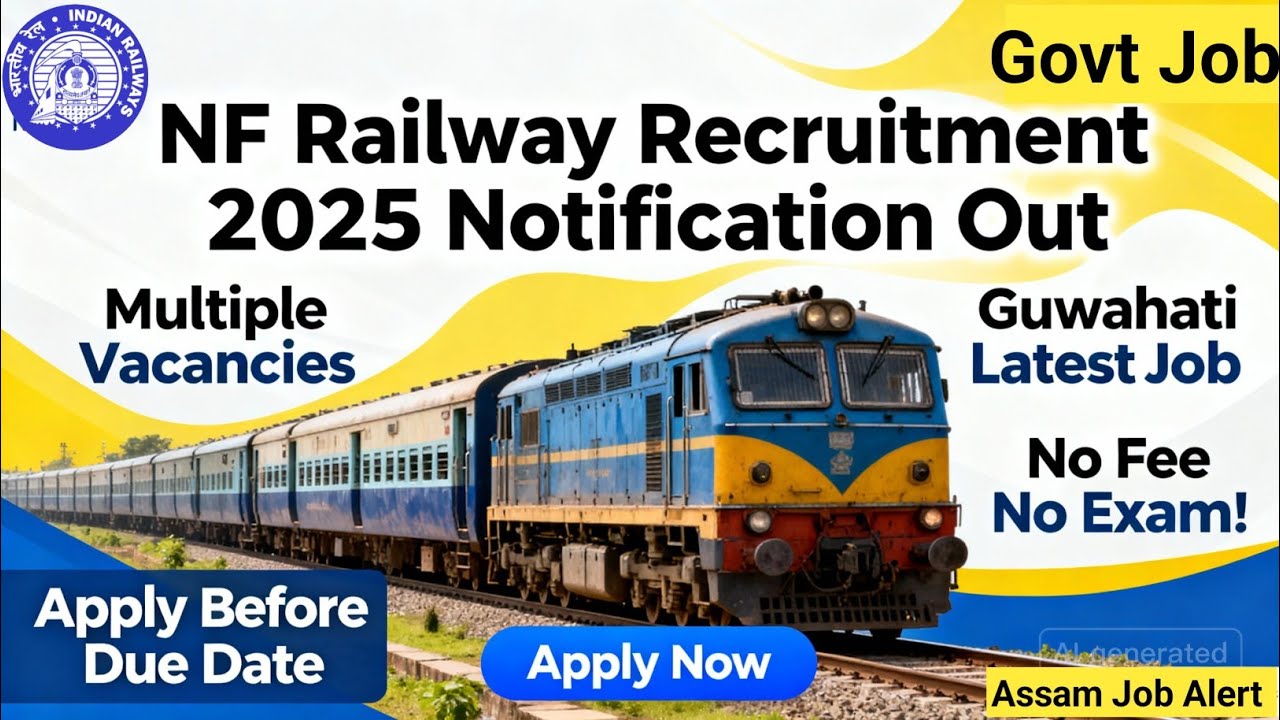 NF Railway New Vacancy 2025 🚂 Apply Now! Direct Recruitment | No Exam, No Application Fee