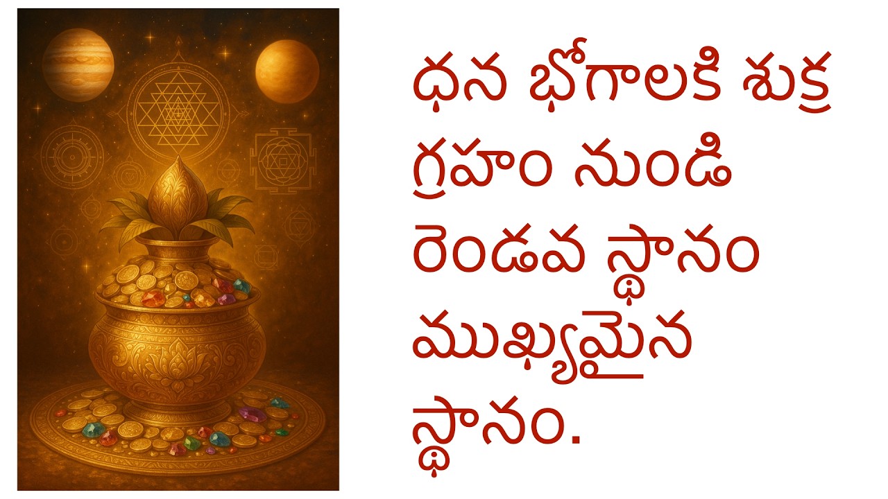 ధన భోగాలకి శుక్ర గ్రహం నుండి రెండవ స్థానం ముఖ్యమైన స్థానం.