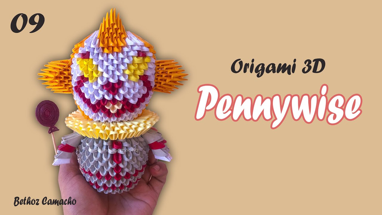 Cómo Hacer a Pennywise en Origami 3D - Tutorial Facil  - Bethoz Camacho