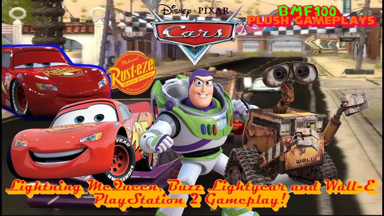 BMF100 Plush Gameplays: Lightning McQueen, Buzz & Wall-E Cars PlayStation 2 Gameplay!