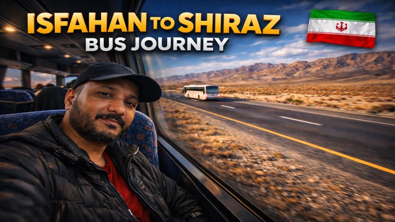 Isfahan to Shiraz Bus Journey 🇮🇷 | Night Travel in Iran via Marvdasht | Complete Travel Guide