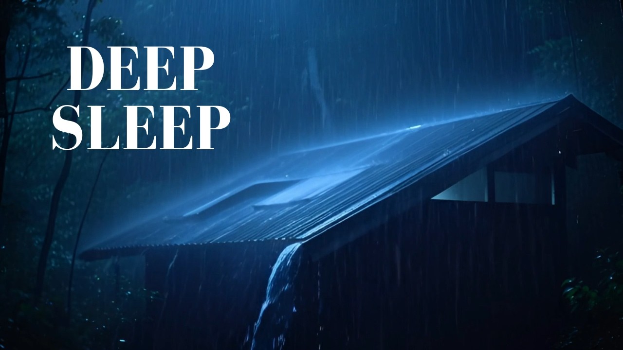 Heavy Rain on Tin Roof at Night for Sleeping - 3 Hours of Rain Sounds for Insomnia