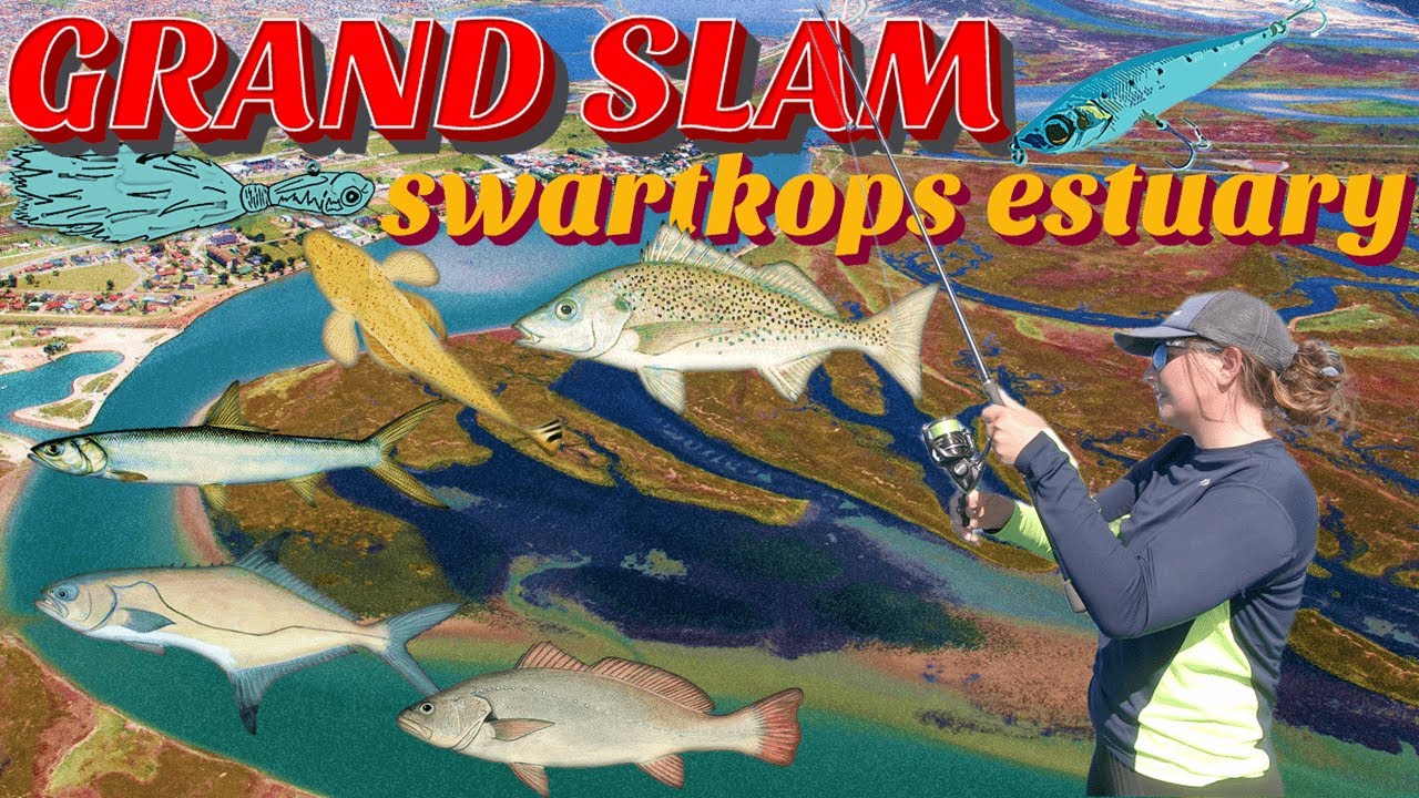 Lure Fishing Swartkops. Bagging the Grand Slam: Ladyfish, Spotted Grunter, Leervis, Kob and Bartails