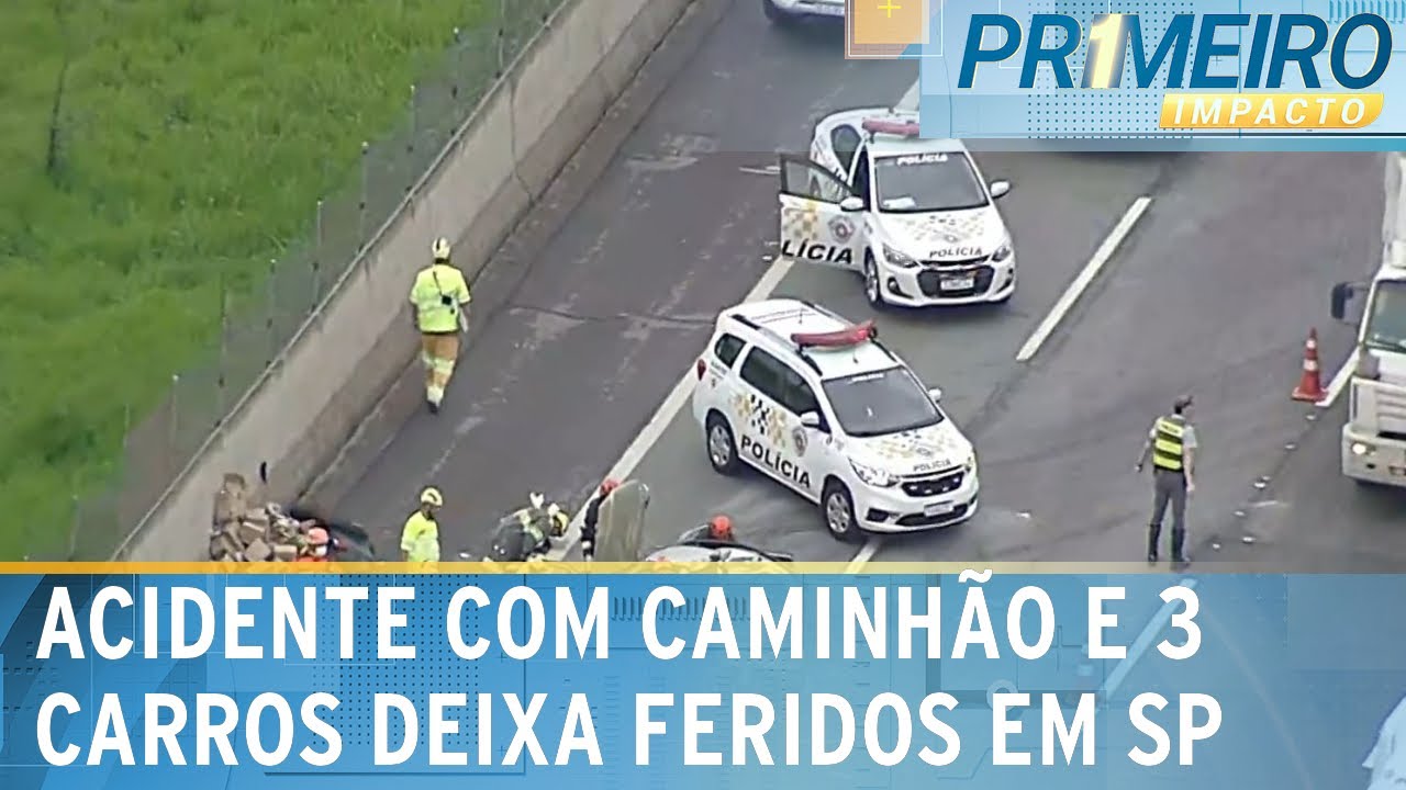 Acidente entre caminhão e carros deixa 8 feridos na Rod. Bandeirantes | Primeiro Impacto (13/10/23)