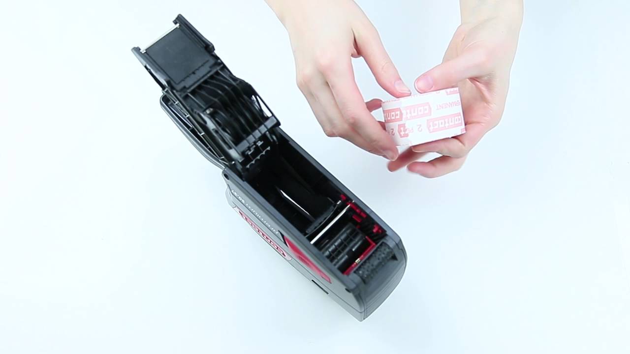 Etikettenrollenwechsel contact premium L Handauszeichner