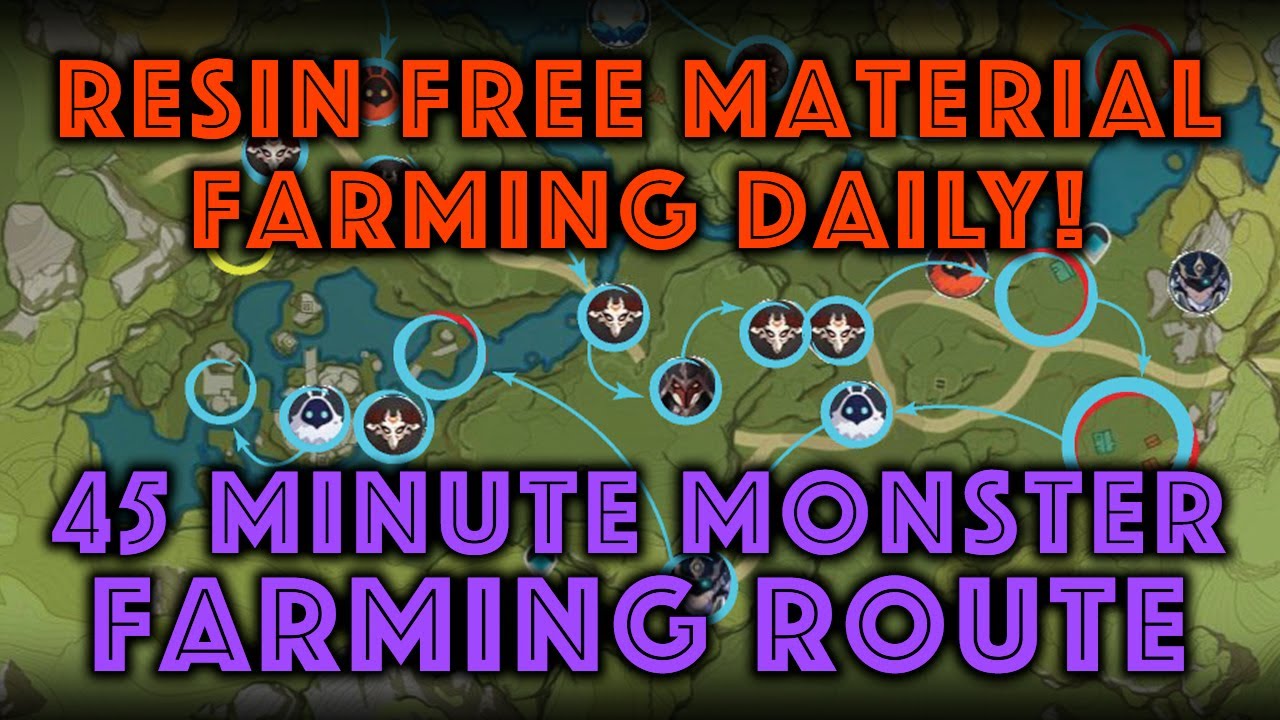 45 Minute RESIN FREE Daily Monster Farming Route! Genshin Impact Guide (Source used in Description)