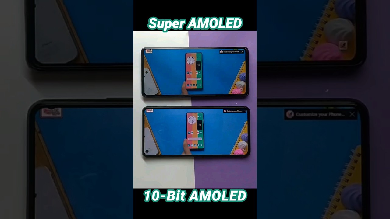Super AMOLED VS 10-BIT AMOLED DISPLAY #shorts #youtubeshorts