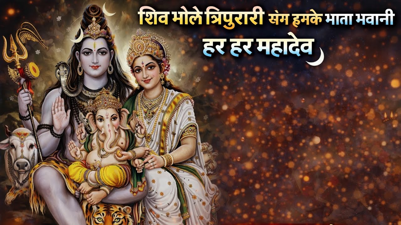 शिव भोले त्रिपुरारी संग में उनके माता भवानी 🙏 हर हर महादेव ✨Neeraj ke geet 