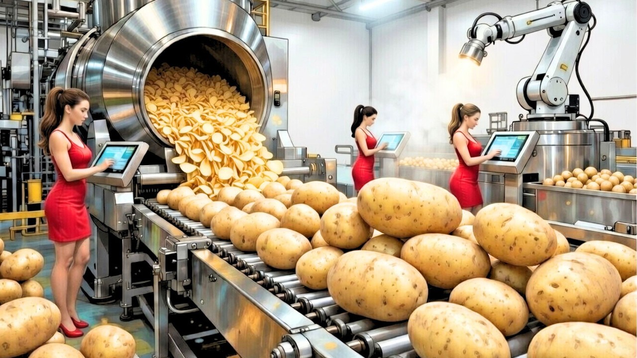 Inside a Modern Pringles Factory, From Whole Potatoes to Stacked Potato Chips (Full Process)