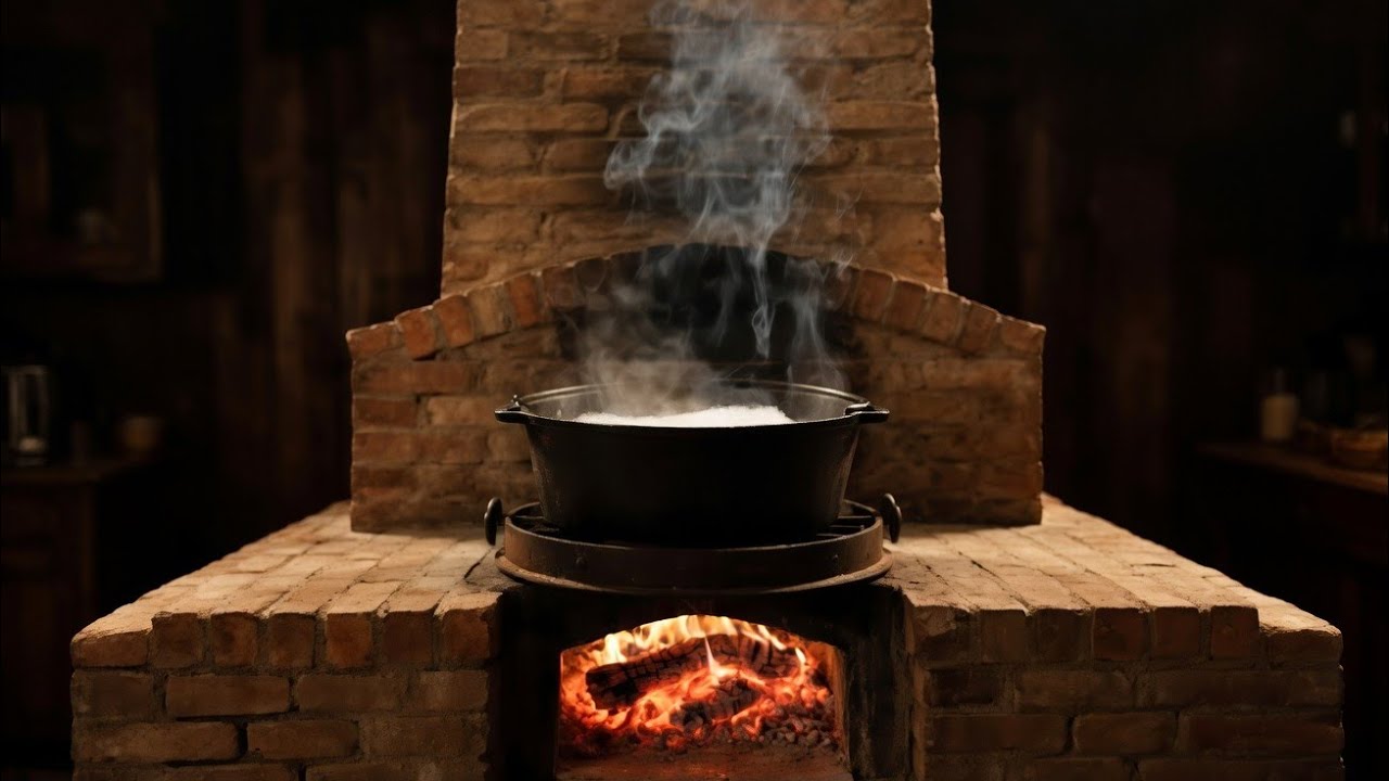 Midnight Brick Oven Fire Crackling & Simmering Boiling Pot Sleep Sounds No Mid Ads 10 Hours