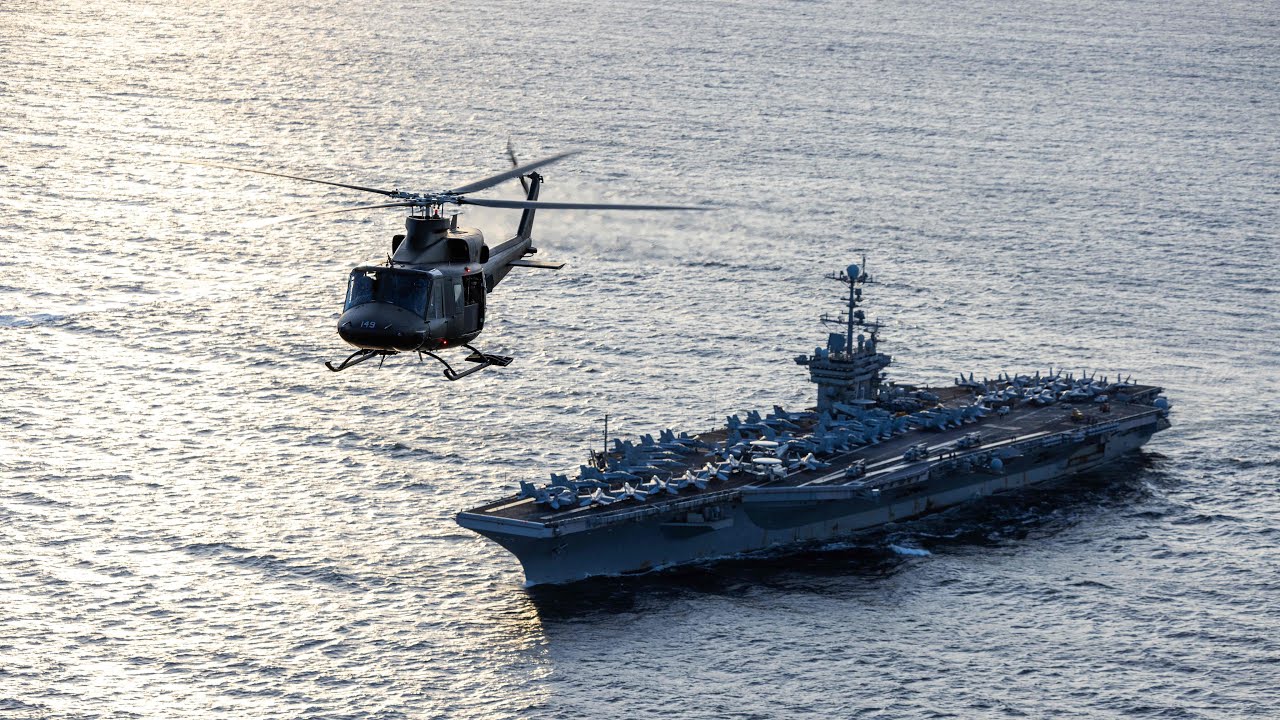 USS Harry S. Truman Sailing Past Oscarsborg Fortress - Oslofjord, Norway, 2024