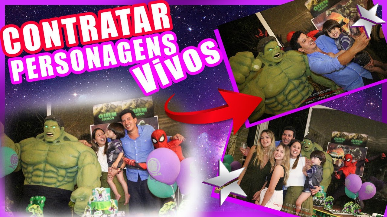 Contratar Hulk e Homem Aranha Personagem Vivo para festas