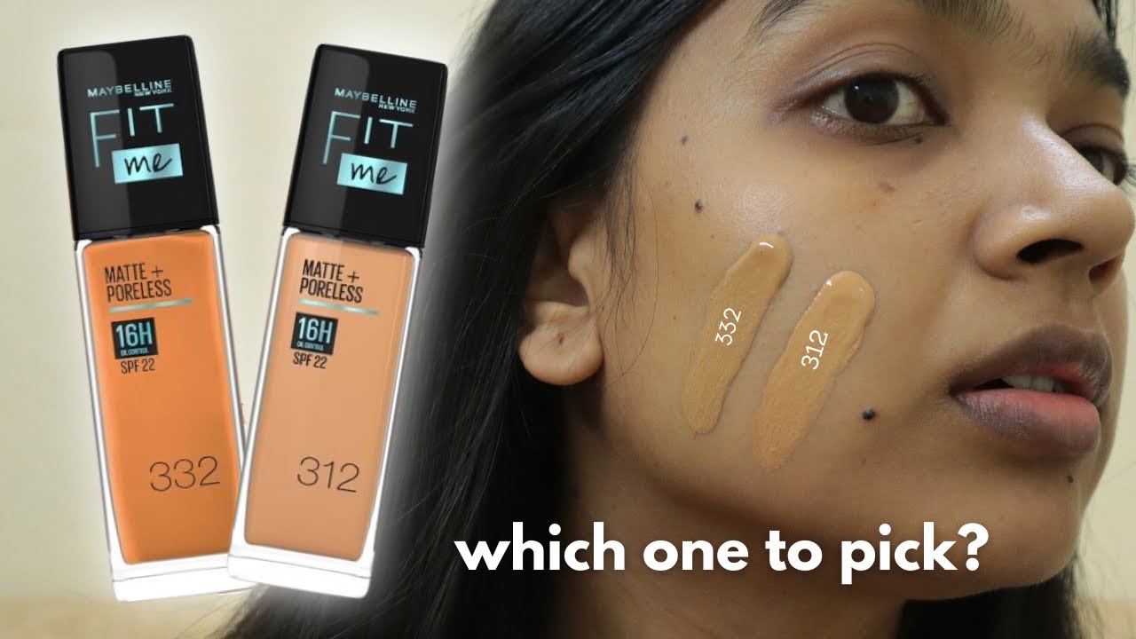 Maybelline Fit Me Foundation | 332 Golden Caramel vs 312 Golden