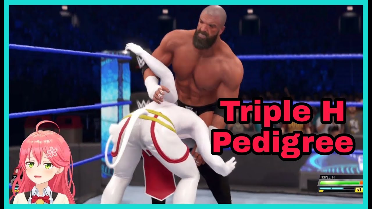 Sakura Miko Become A Victim Of Tiple H Pedigree | WWE 2K22 [Hololive/Eng Sub]