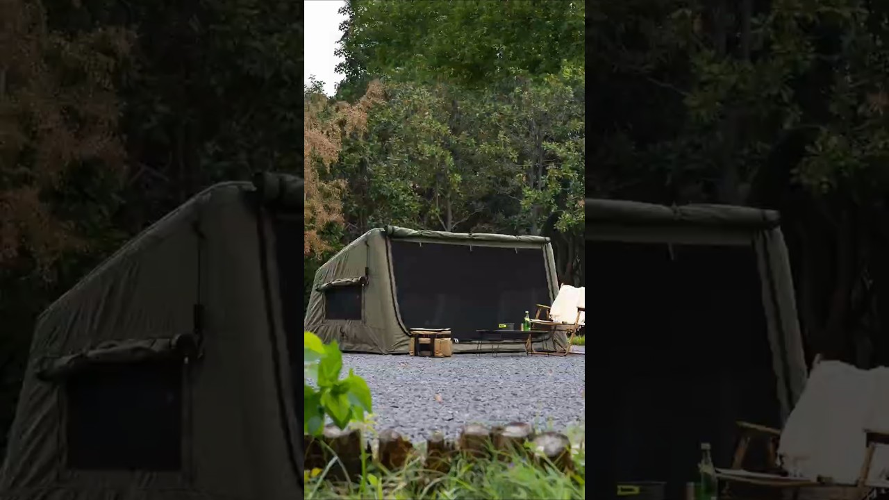 [設営映像]TOMOUNT エアーテント TC素材 4.5㎡ インフレータブル パップ型 1~2人用 ✨充気約1分の革命的な設営体験#エアーテント#airtent#テント#キャンプ