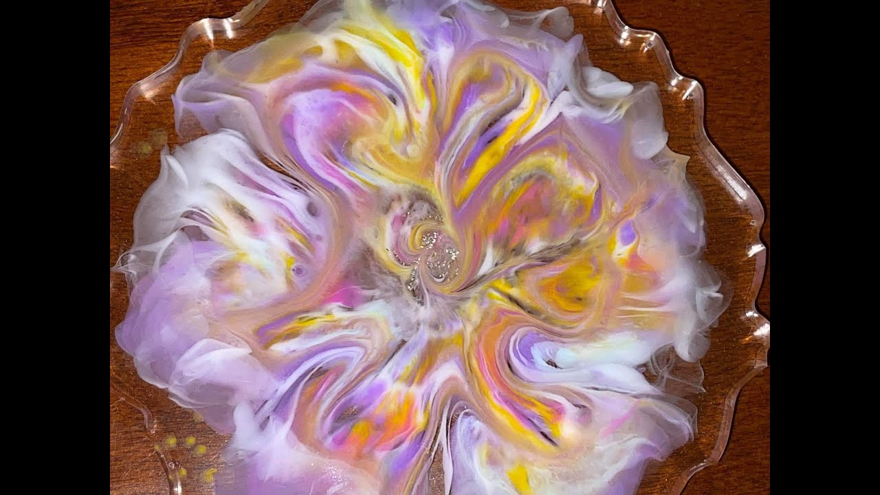 Super pretty resin coasters using Let&rsquo;s resin opaque pigment dyes