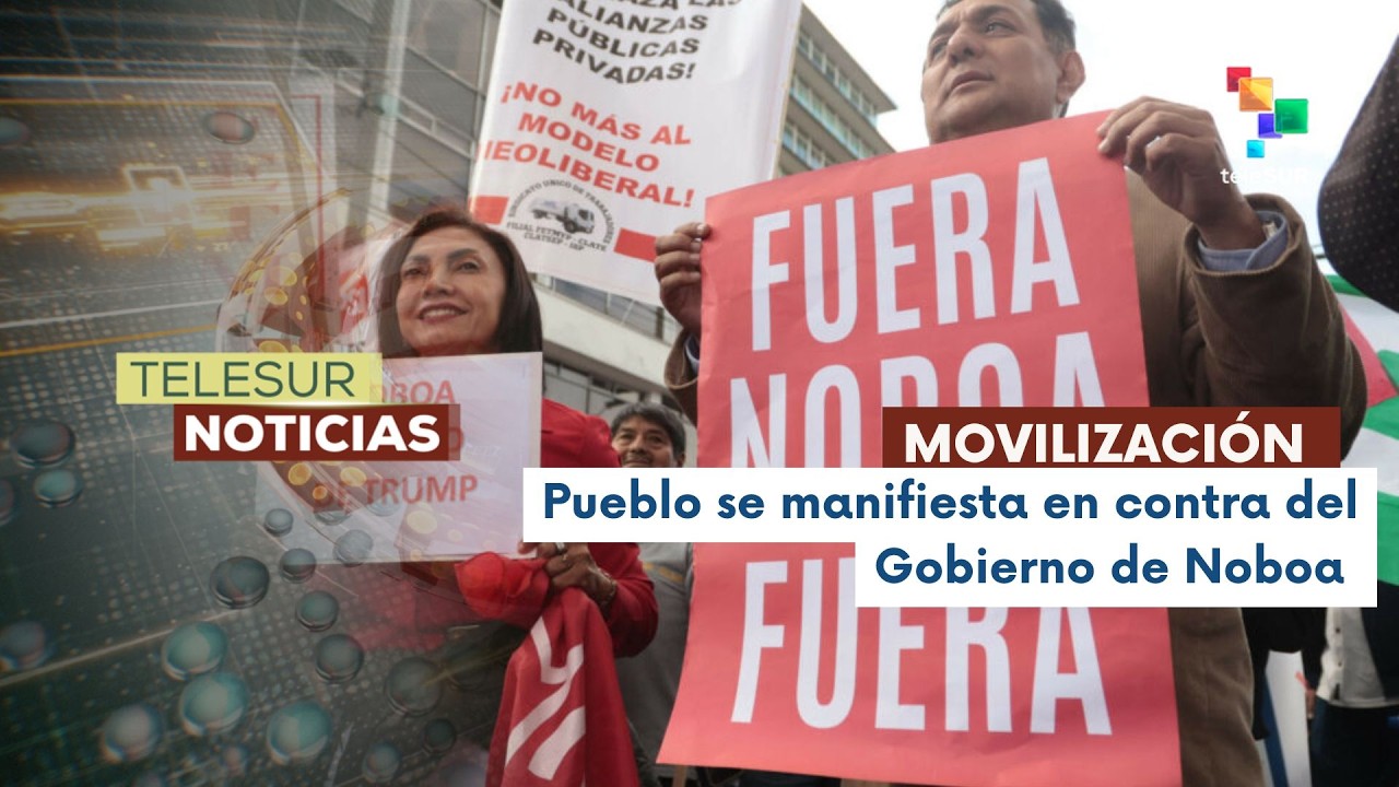 Ecuatorianos se movilizan en contra del Gobierno de Daniel  Noboa