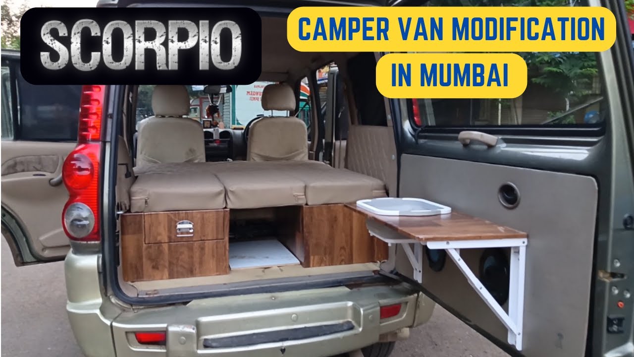 Scorpio कार में सोफा कम बेड | Scorpio converted into Camper Van | Modify Camper Van in Mumbai #rv