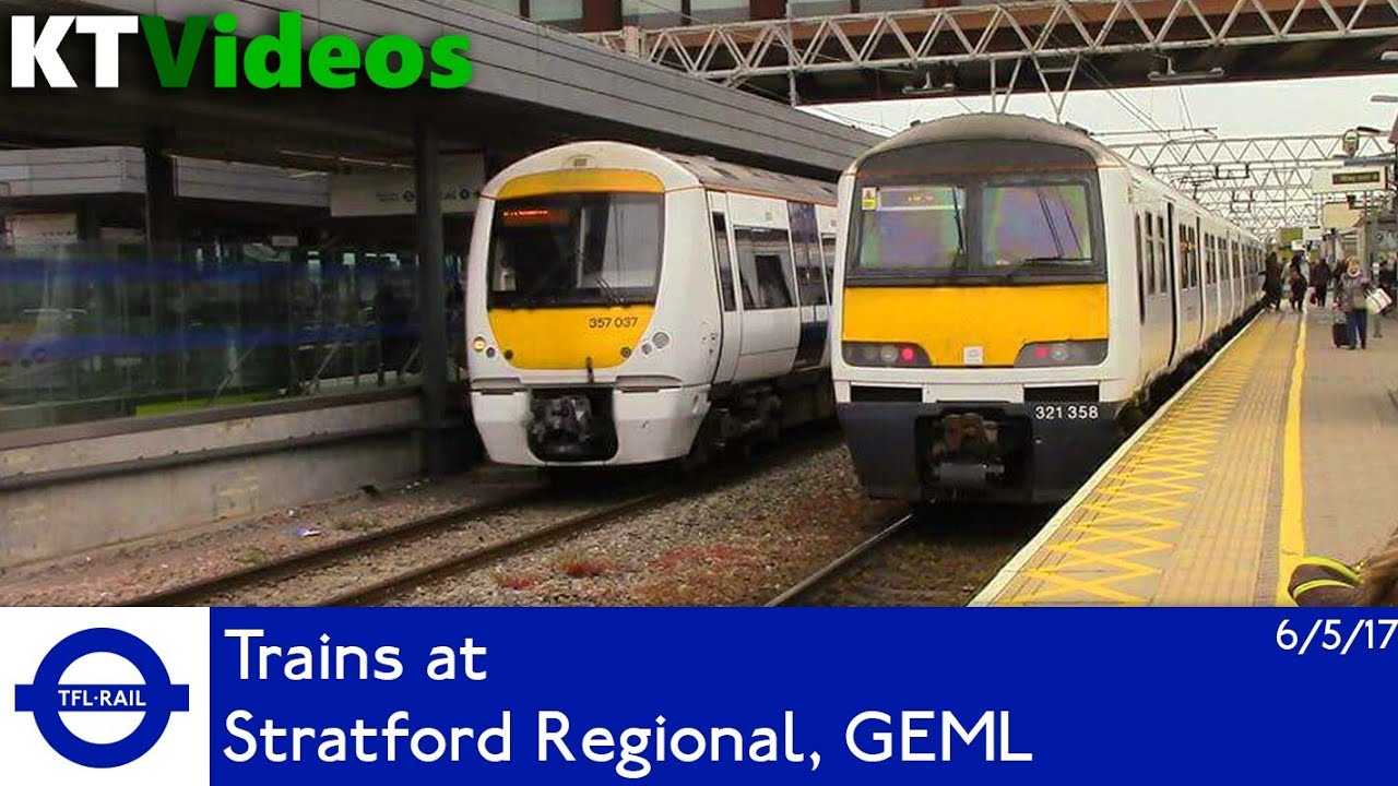 Trains at Stratford Regional, GEML - 6/5/17