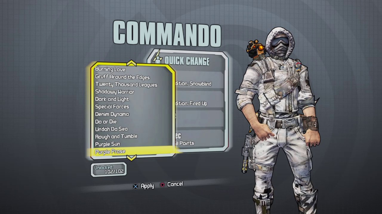 Axton-All 102 Skins & 33 Heads-OP8...Borderlands: The Handsome Collection