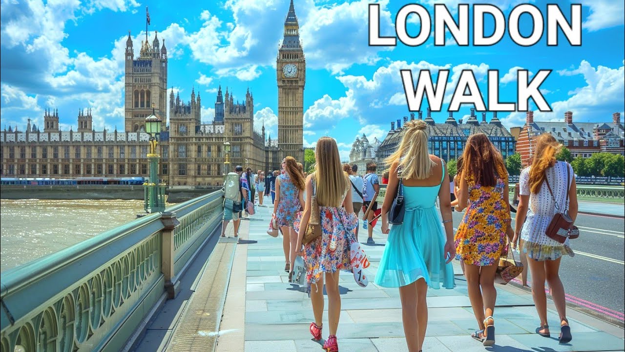 🇬🇧 LONDON CAPITAL CITY OF ENGLAND, WALKING CENTRAL LONDON AT DUSK: ICONIC HISTORIC SIGHTS, 4K HDR