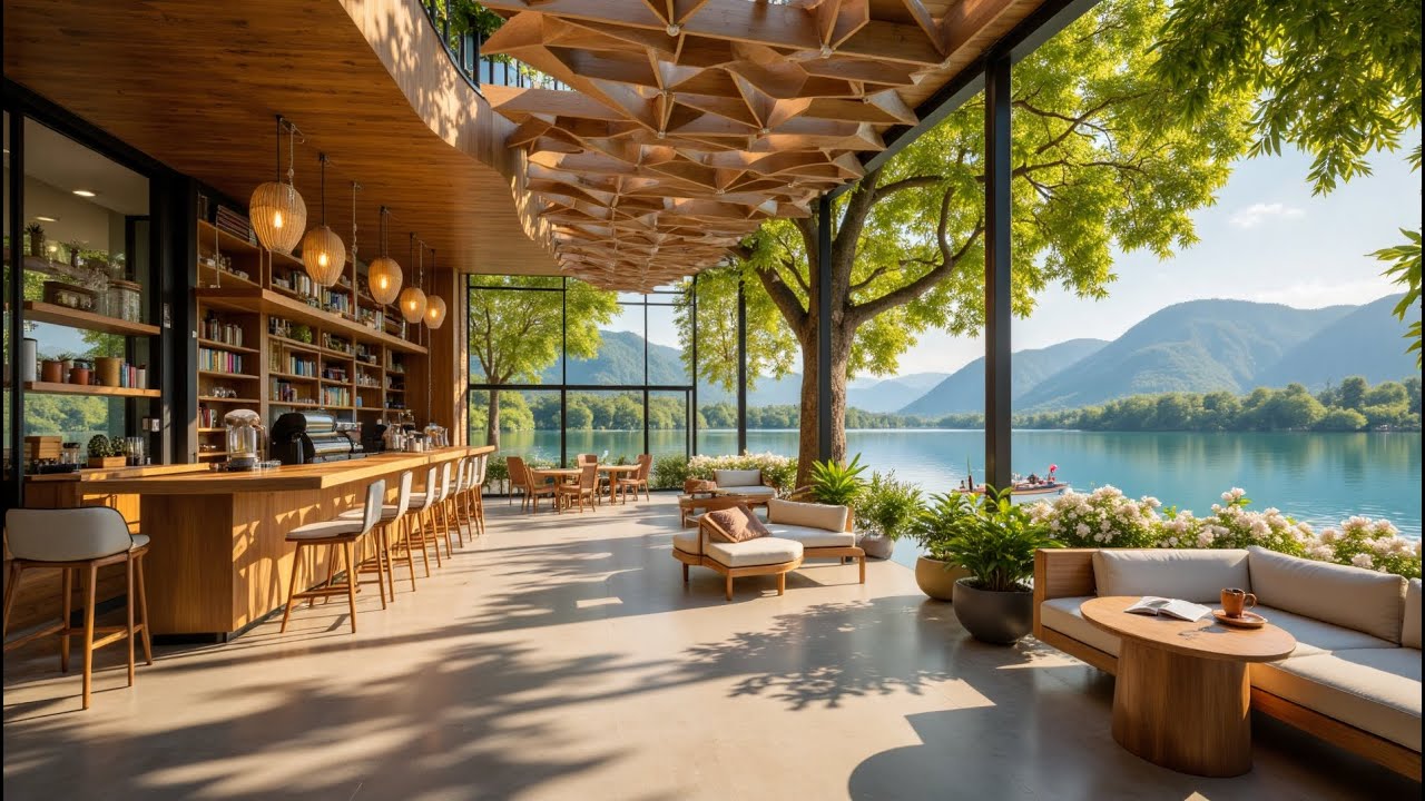 Forest Cafe Jazz Music | Morning Tranquill Jazz with Nature Therapy for Stress Relief, Study & Work
