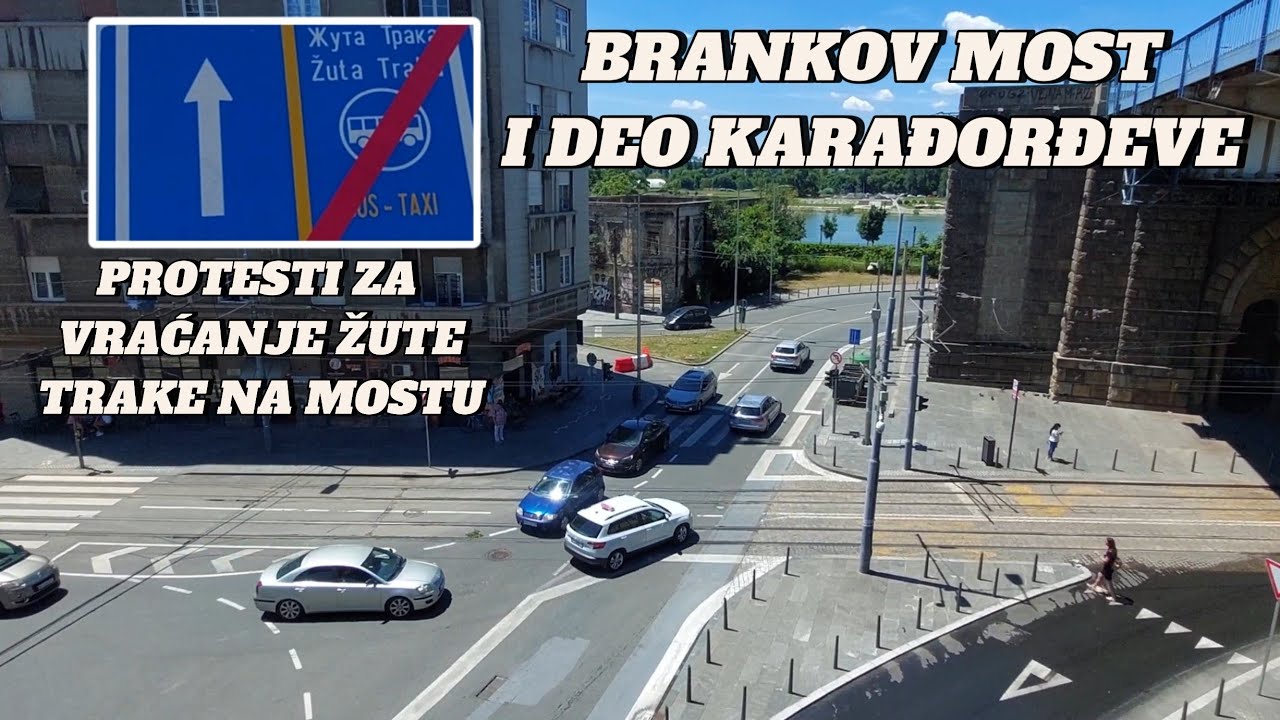 Beograd Brankov most kako izgleda saobraćaj novim rešenjem,biciklisti protestovali traže žutu traku!