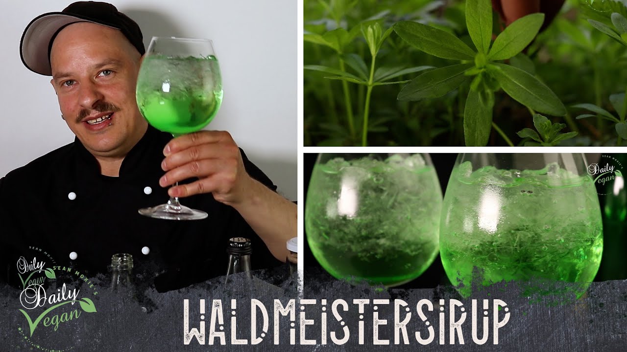 Waldmeistersirup, selbstgemacht, aus echtem Waldmeister