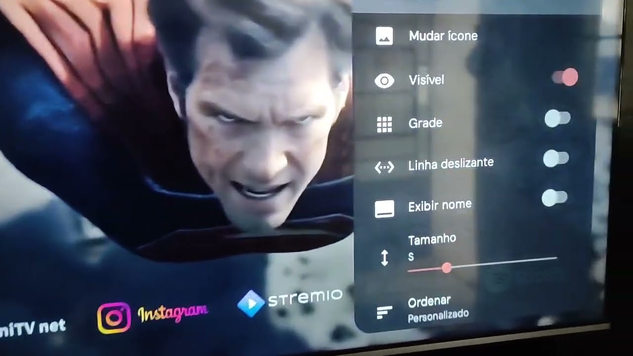 Projectivy Launcher | configurações com app de ícones transparentes (Android TV)