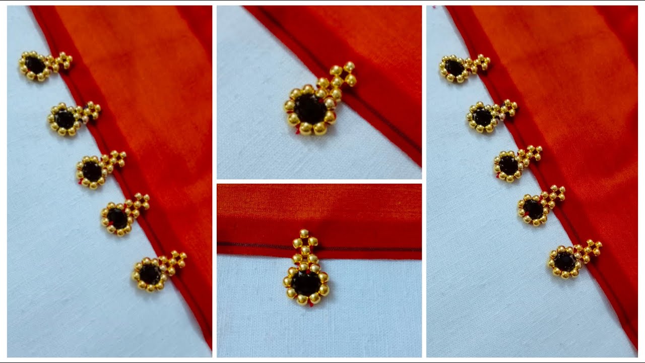 #fancysareekuchu I New & Easy Beaded Saree Border I Saree Kuchu With Beads I Dupatta Kuchu I MCBMcb