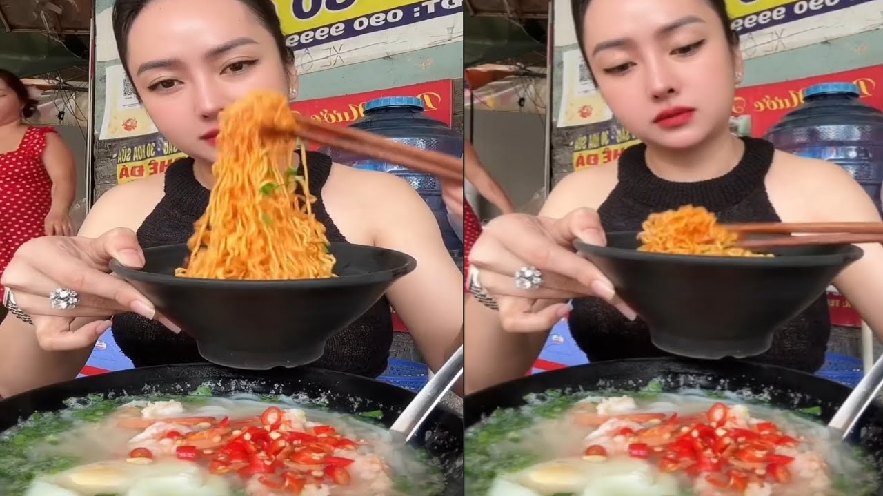 Lần đầu ăn mì trộn và bún nước muối ớt  😋