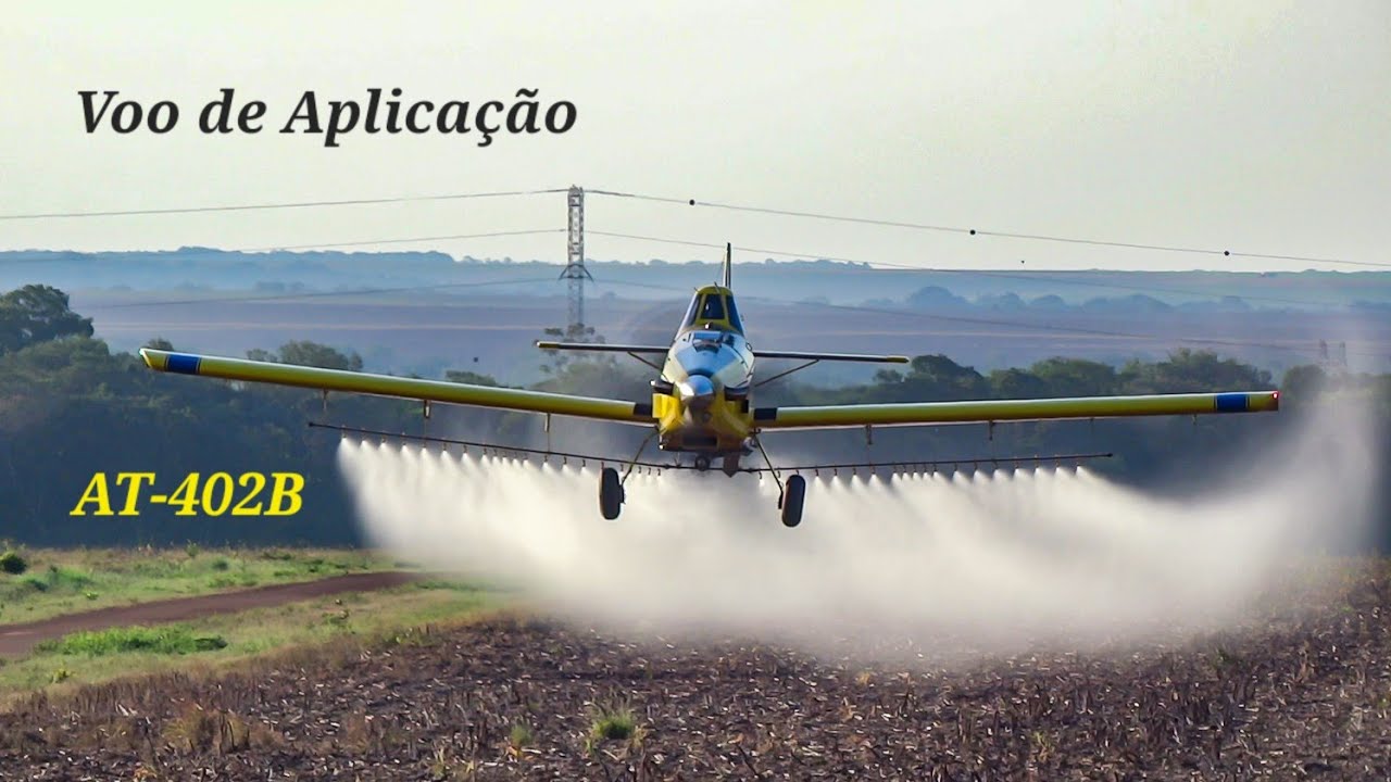Decolagem e vôo de aplicação - Air Tractor 402B