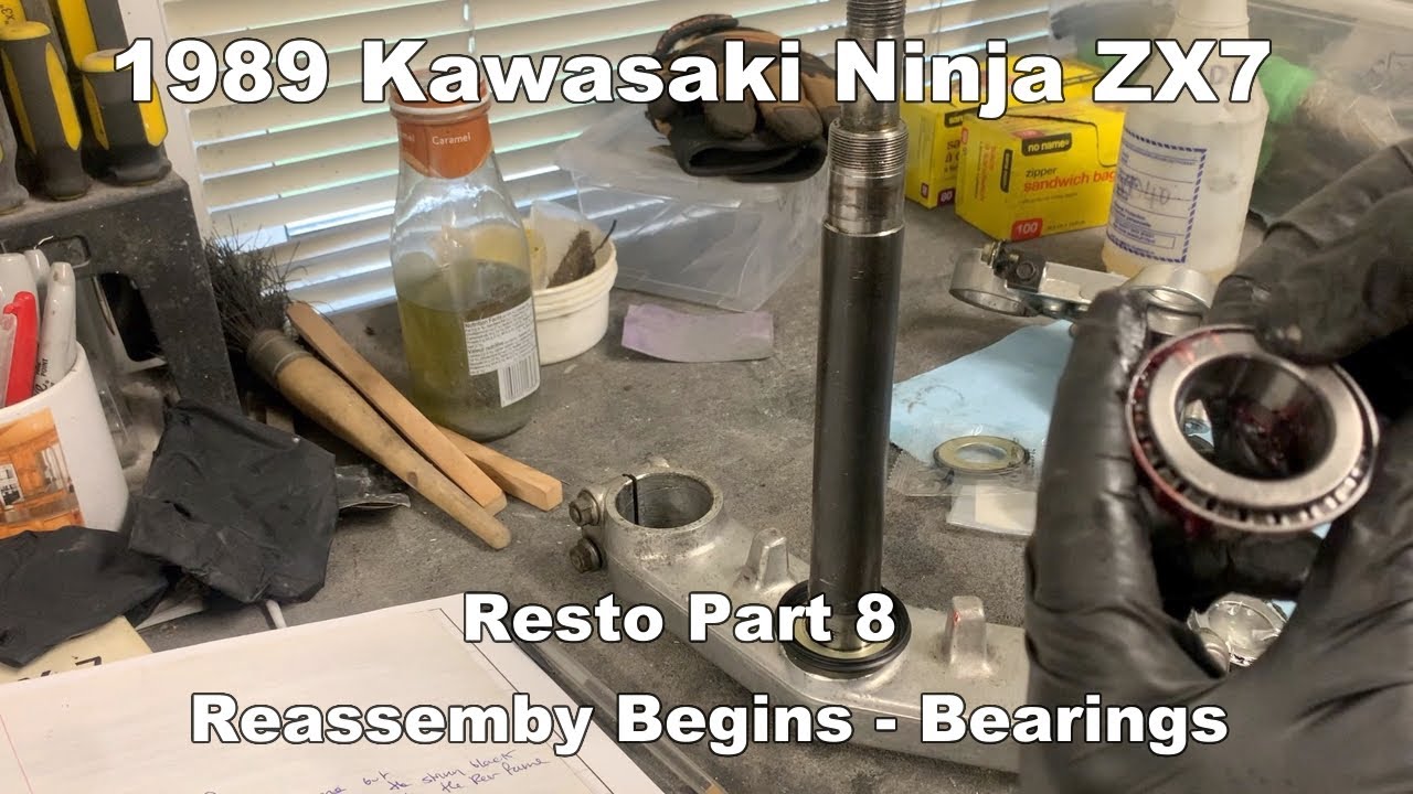 1989 Kawasaki Ninja ZX7 Restoration Part 8 - reassembly begins - Bearings