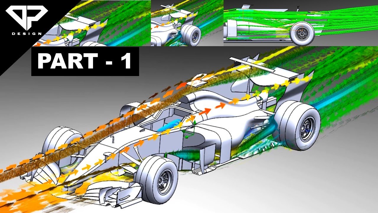 Solidworks Flow Simulation Tutorial (CFD) : Formula one car Aerodynamics simulation (Part 1)