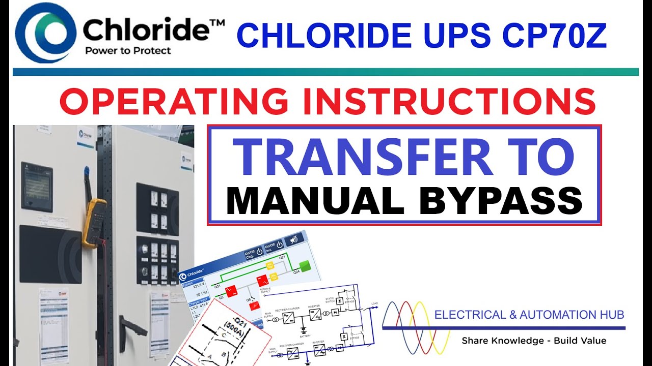 CHLORIDE UPS CP70Z – TRANSFER TO MANUAL BYPASS | CHUYỂN SANG MANUAL BYPASS ĐỂ BẢO DƯỠNG